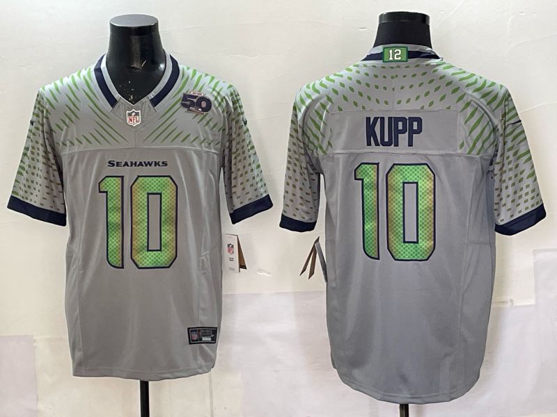 Men 2025 Seattle Seahawks #10 Kupp Grey 5th generation Throwback Nike Limited NFL Jersey style 02->seattle seahawks->NFL Jersey